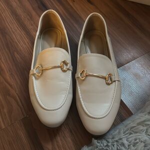 beige slip on flats